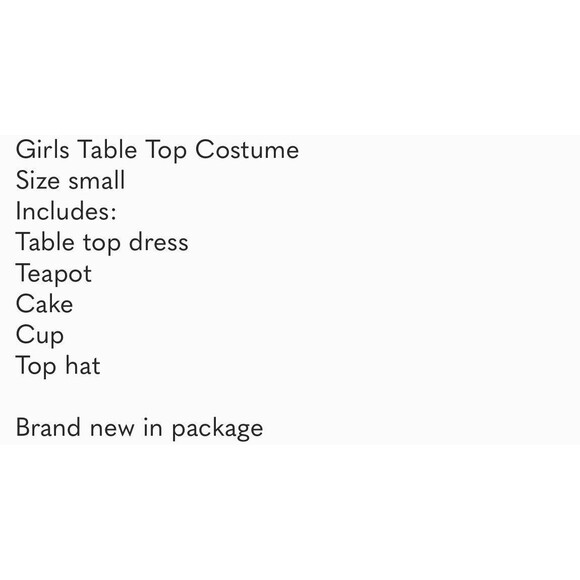 Tea Party Table Top Costume Kid Size Extra Small Dress Tabletop - Picture 5 of 8